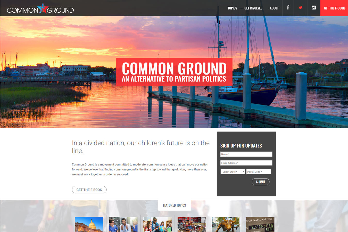 Common Ground website homepage