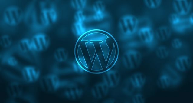 WordPress Logo repeated on blue background