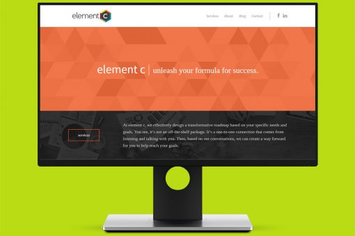 Element C on desktop, green background