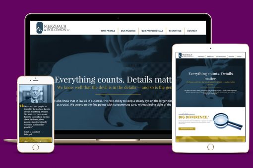 Merzbach website displayed on multiple devices