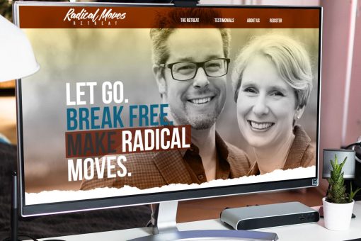 Radical Moves website homepage displayed on desktop