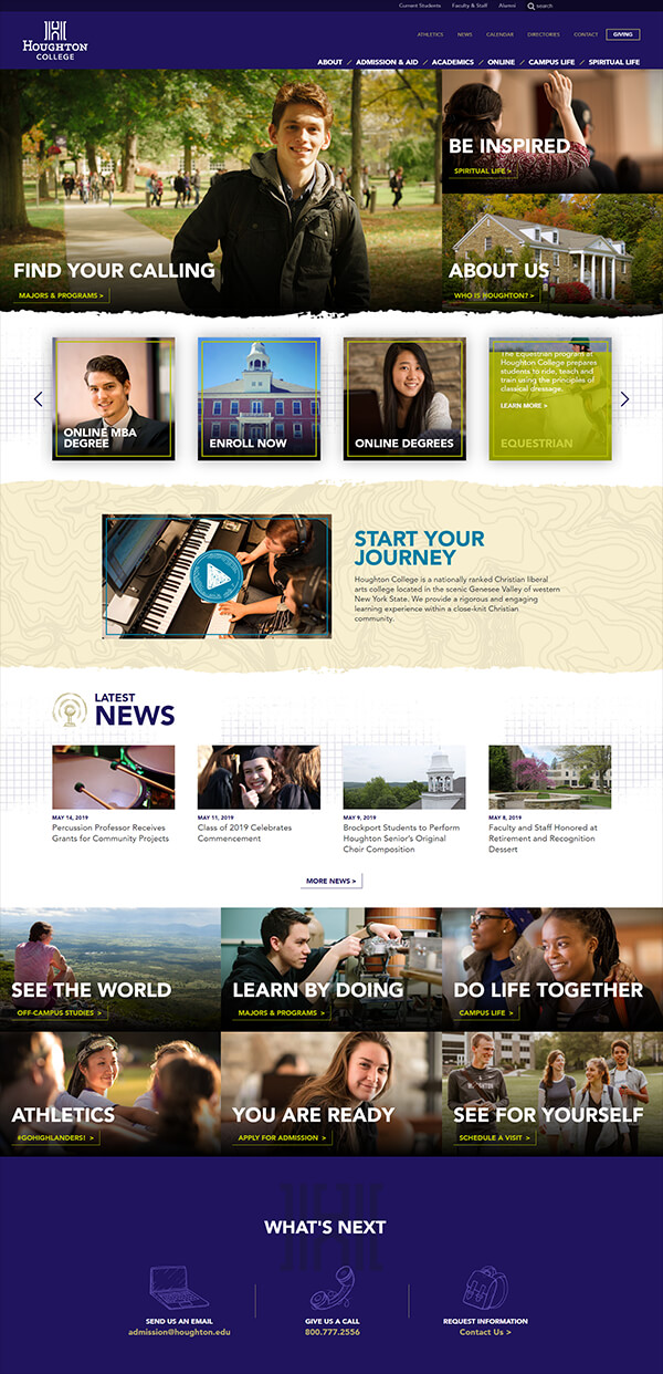 Houghton College Website Home Page 