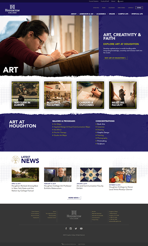 Houghton College Art Department Landing Page